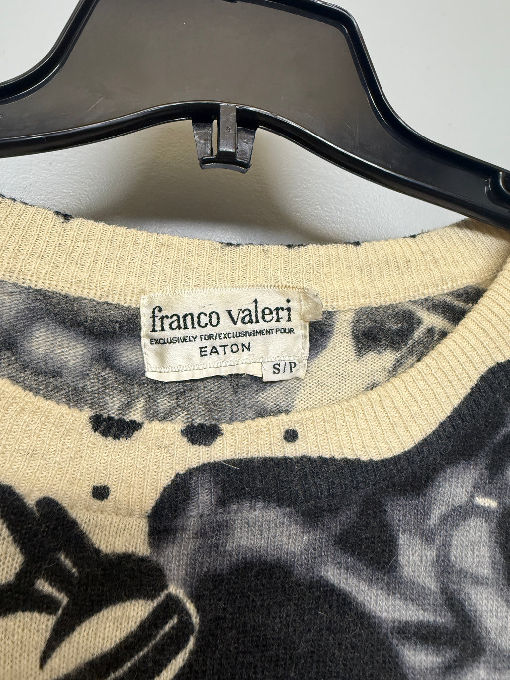 Vintage Franco Valeri Wool Blend Long Sleeve Pattern Shirt