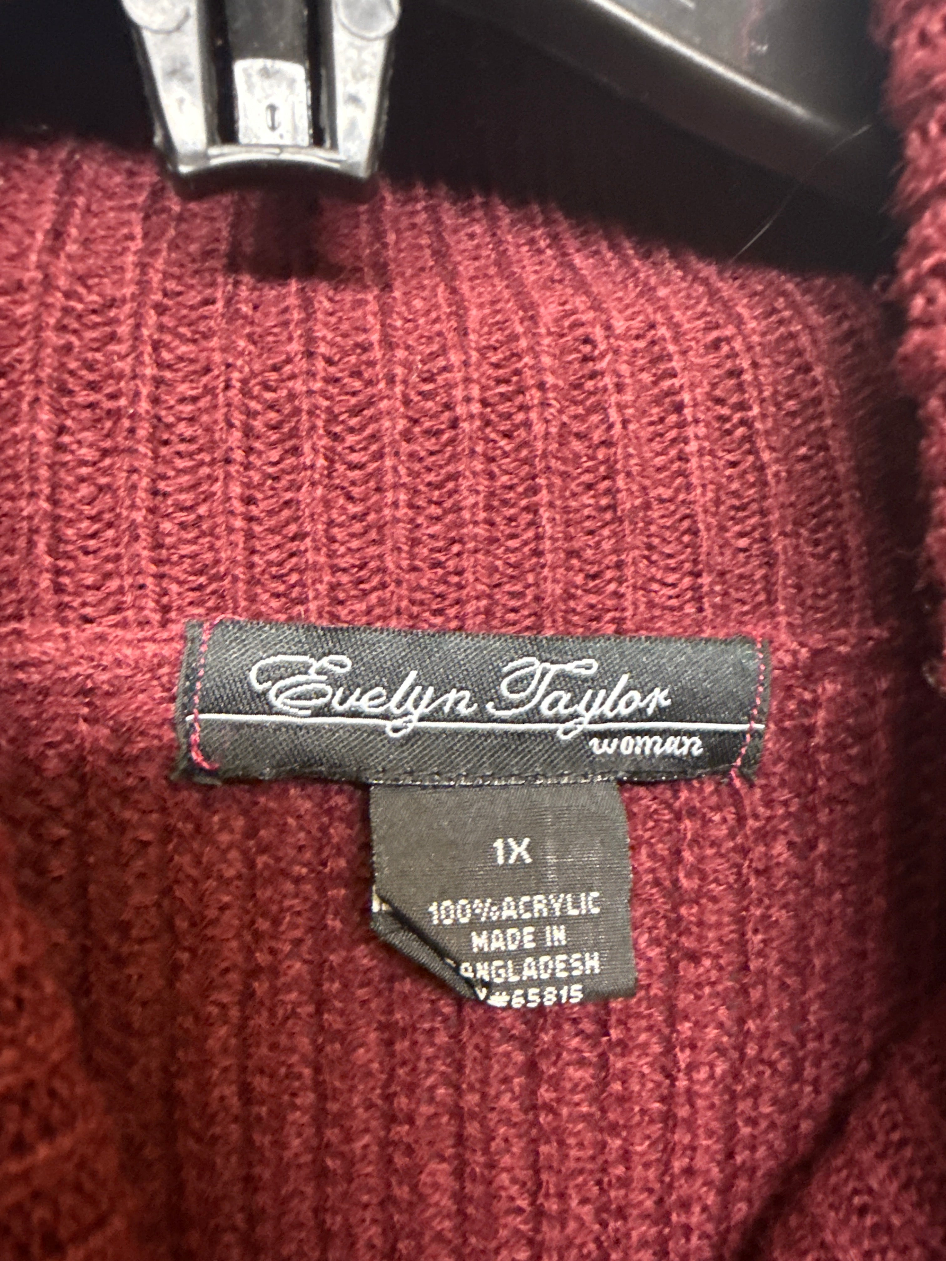 Evelyn Taylor Maroon NWOT Knit Sweater