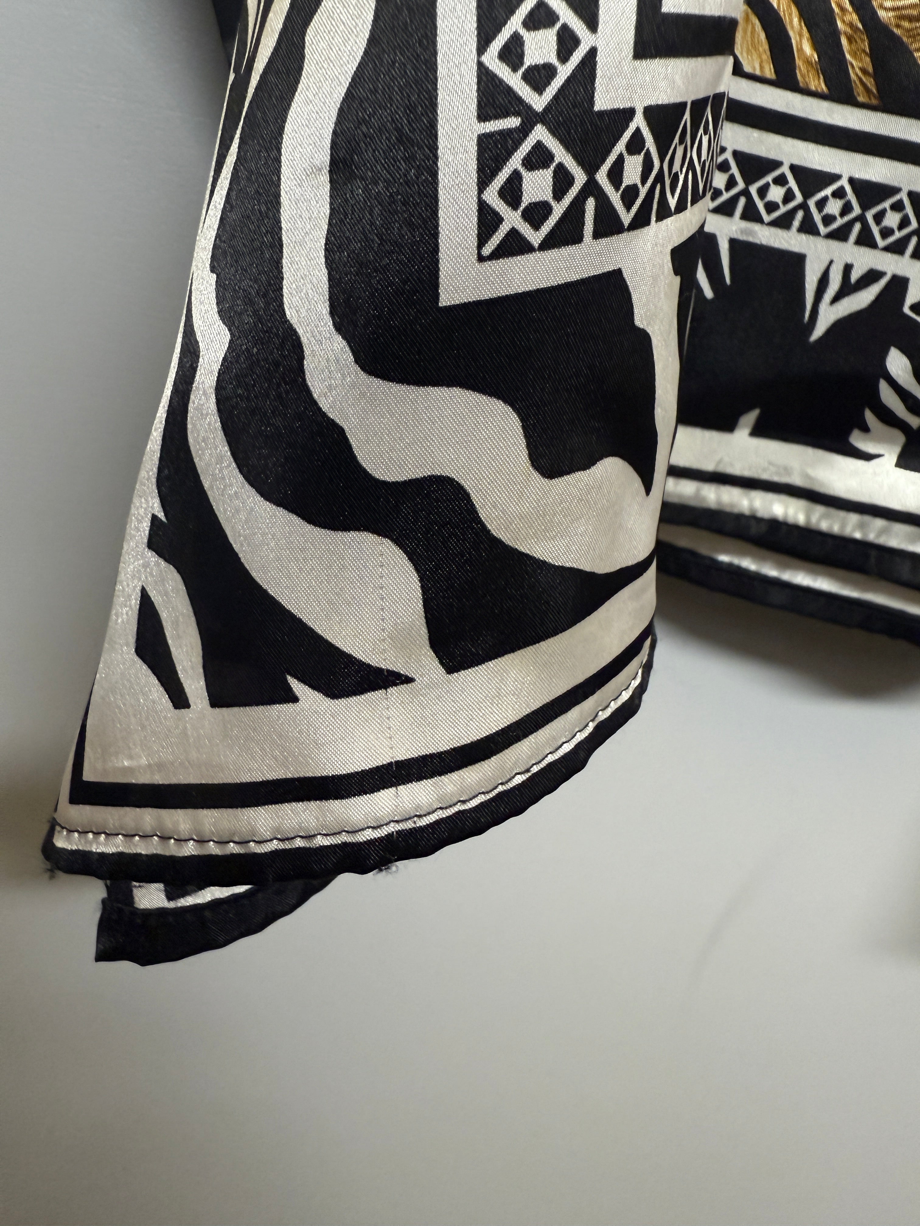 Vintage Topaz Patterned Silky Poncho Style Shirt