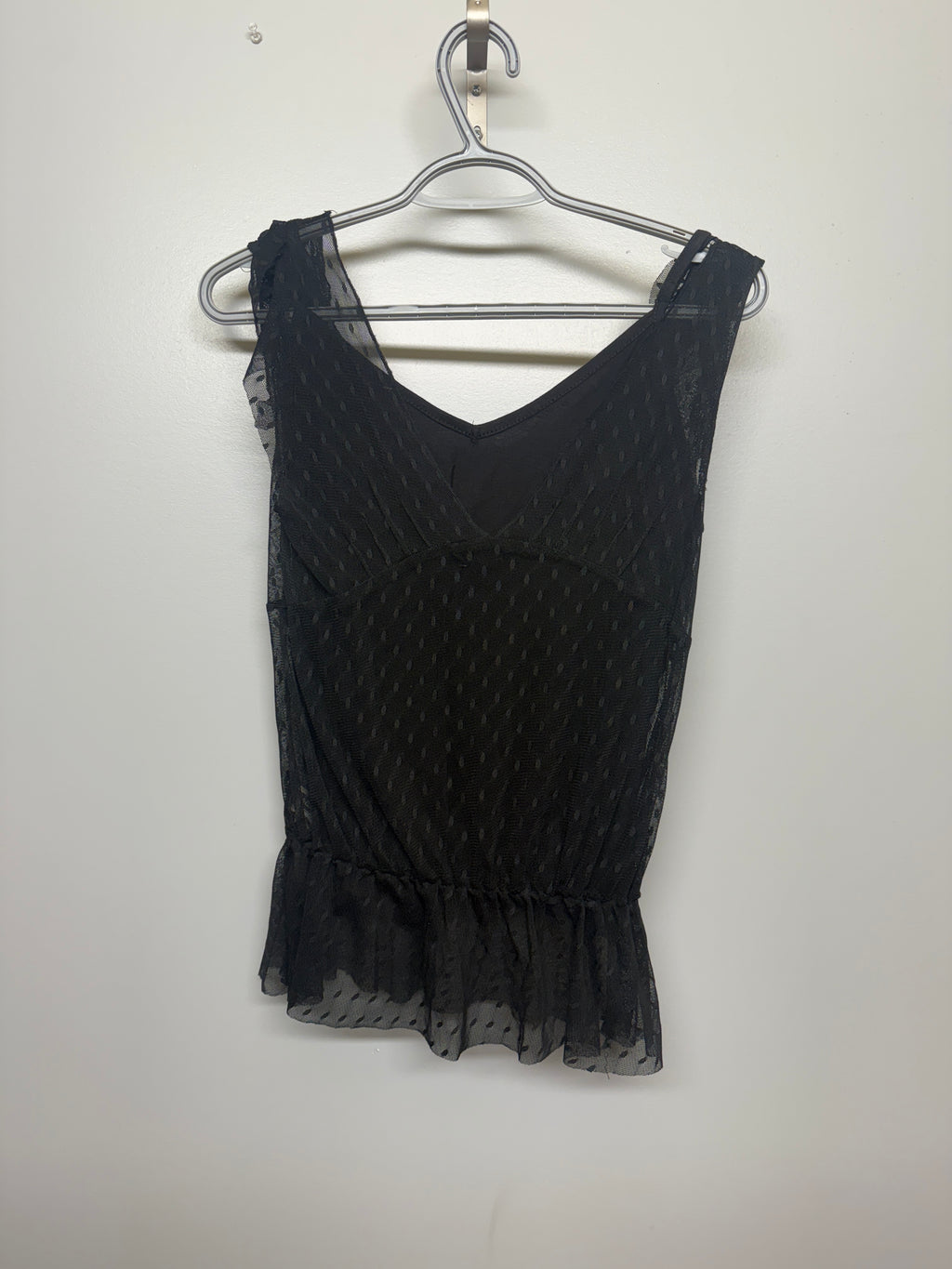 Black Tank with Attached Lace Overshirt