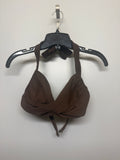 Brown George Halter Top Tie Bikini Swim Top
