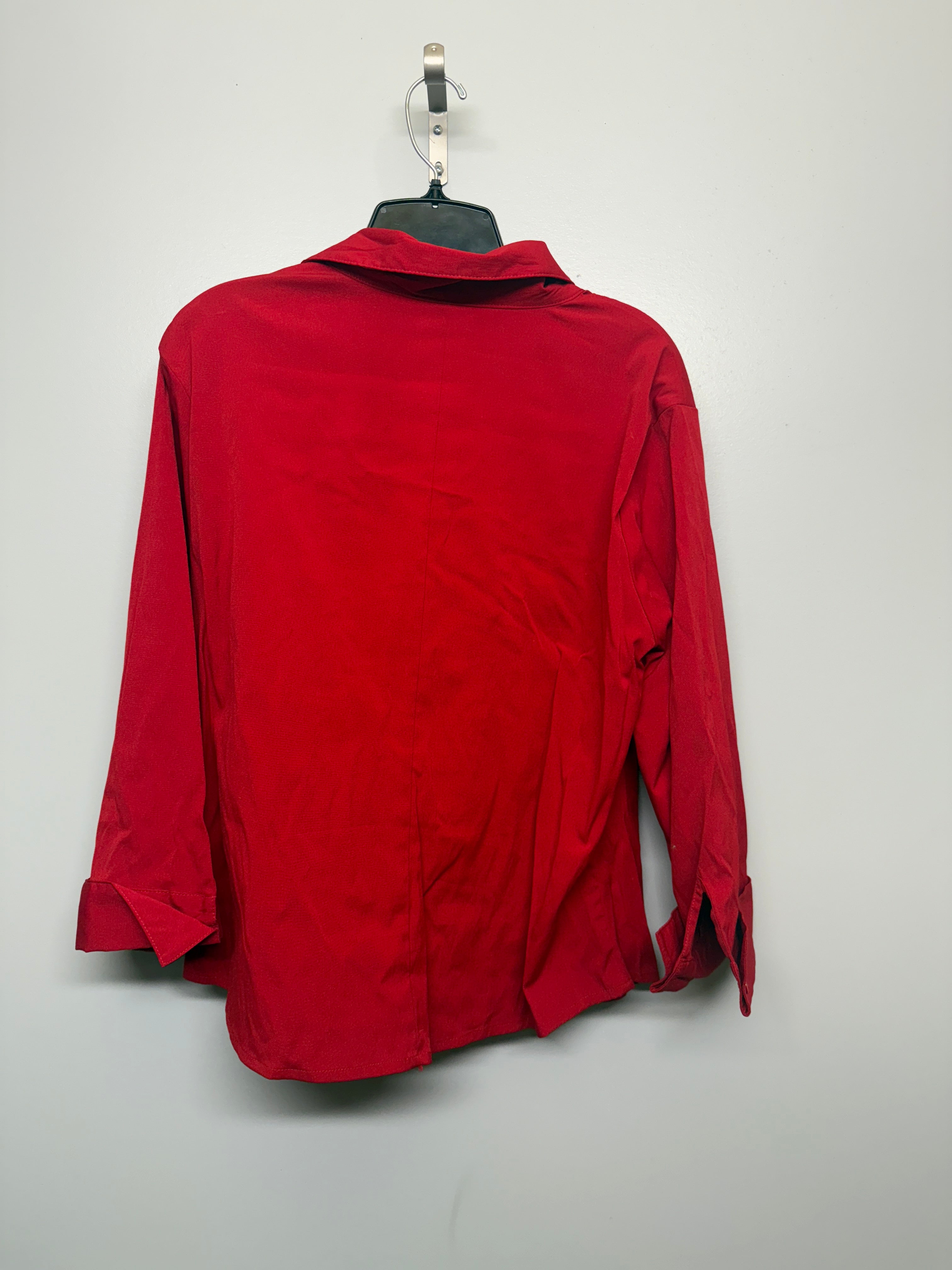 Red Collared Zippered Shirt