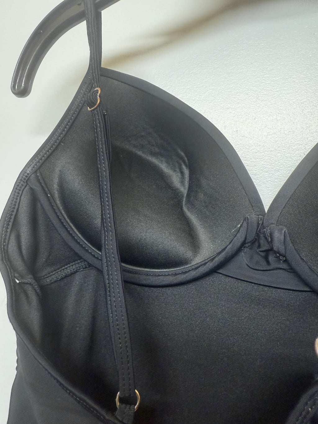 Black Adjustable Swim Top with Cups