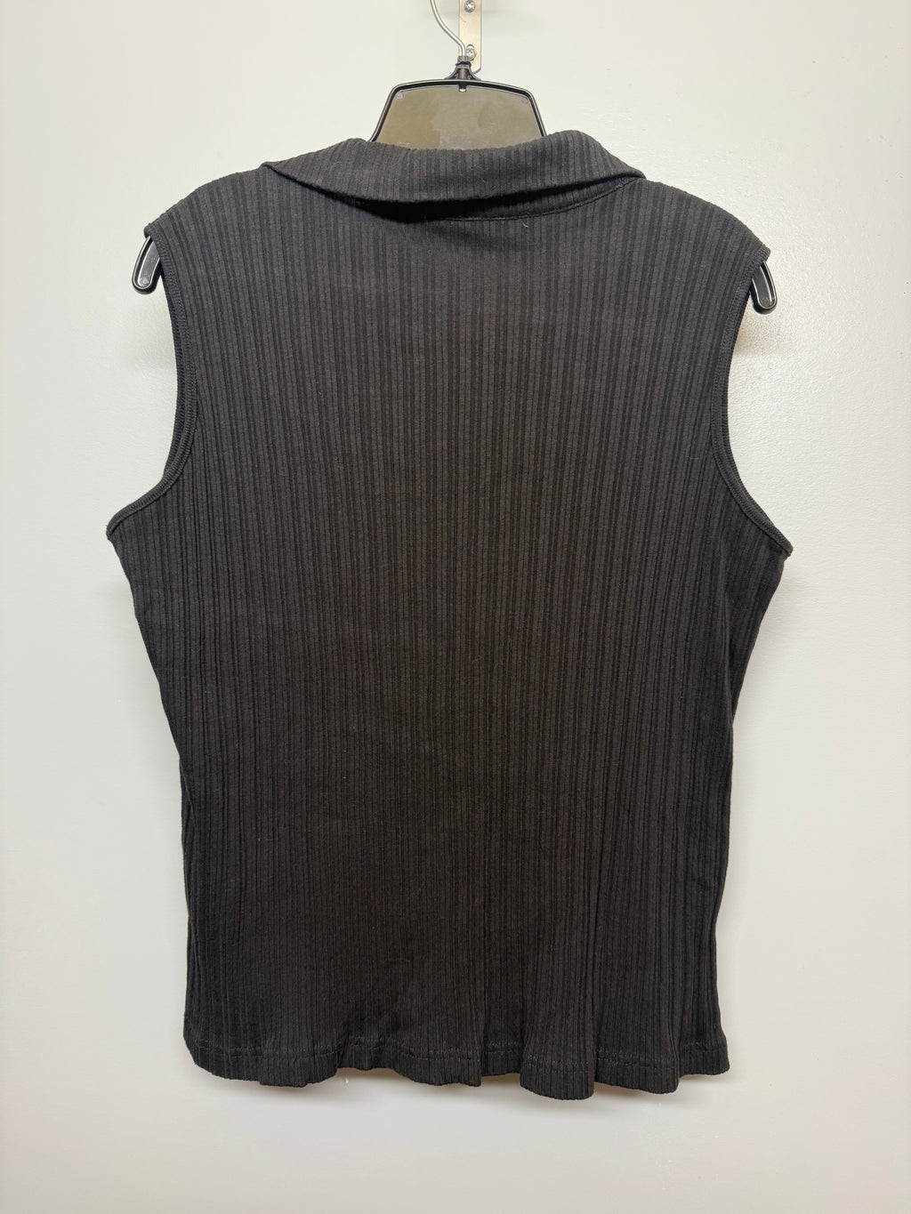 725 Sleeveless Ribbed Eyelet Black Shirt SIZE 4X