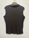 725 Sleeveless Ribbed Eyelet Black Shirt SIZE 4X