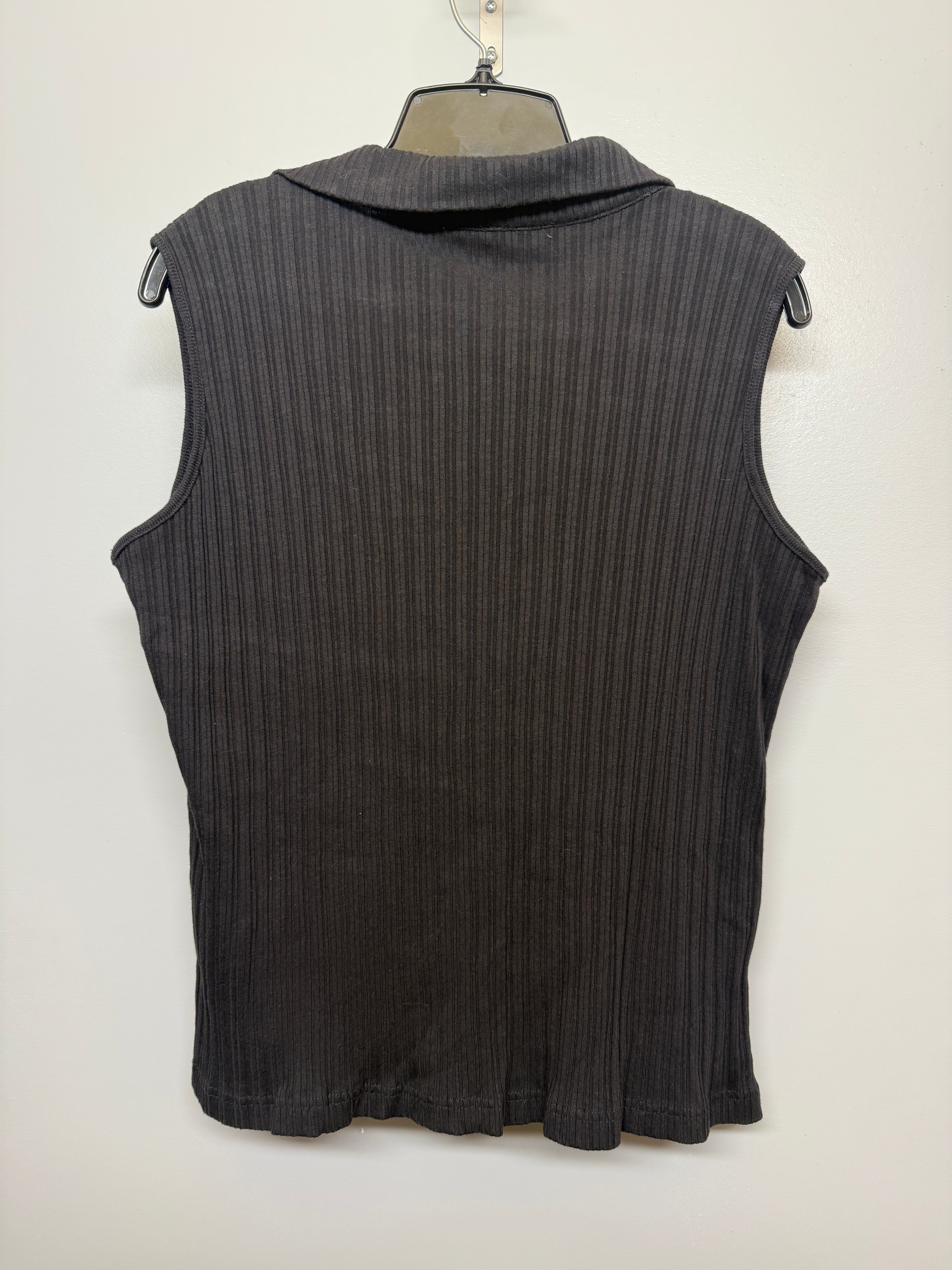 725 Sleeveless Ribbed Eyelet Black Shirt SIZE 4X