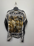 Vintage Topaz Patterned Silky Poncho Style Shirt
