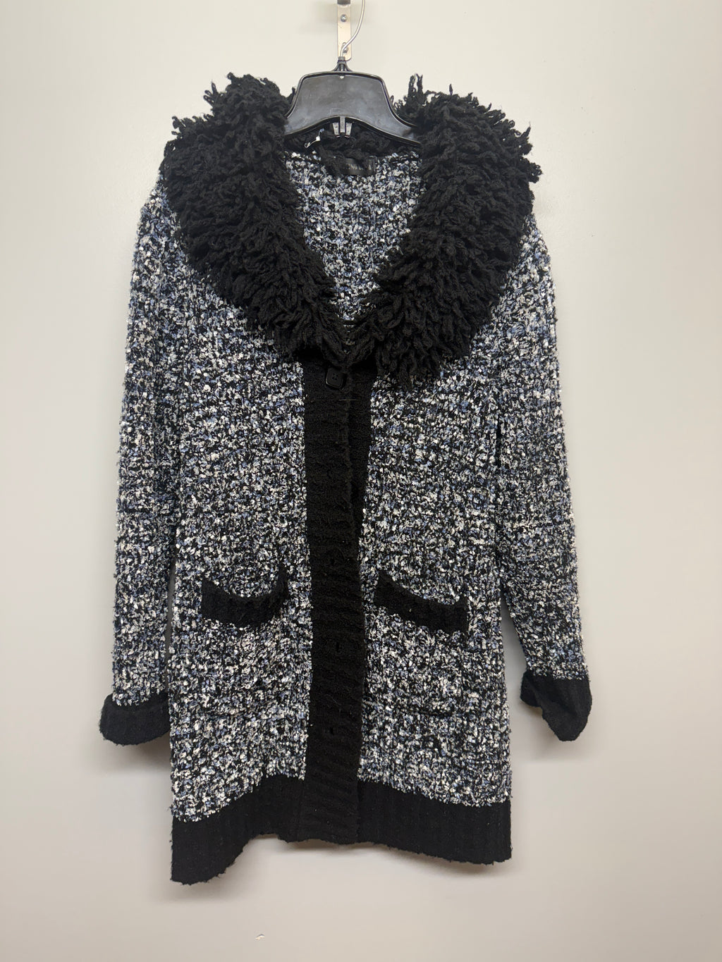 Wool Blend Oversized Crochet Knit Coat