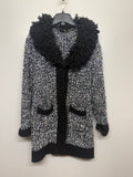 Wool Blend Oversized Crochet Knit Coat