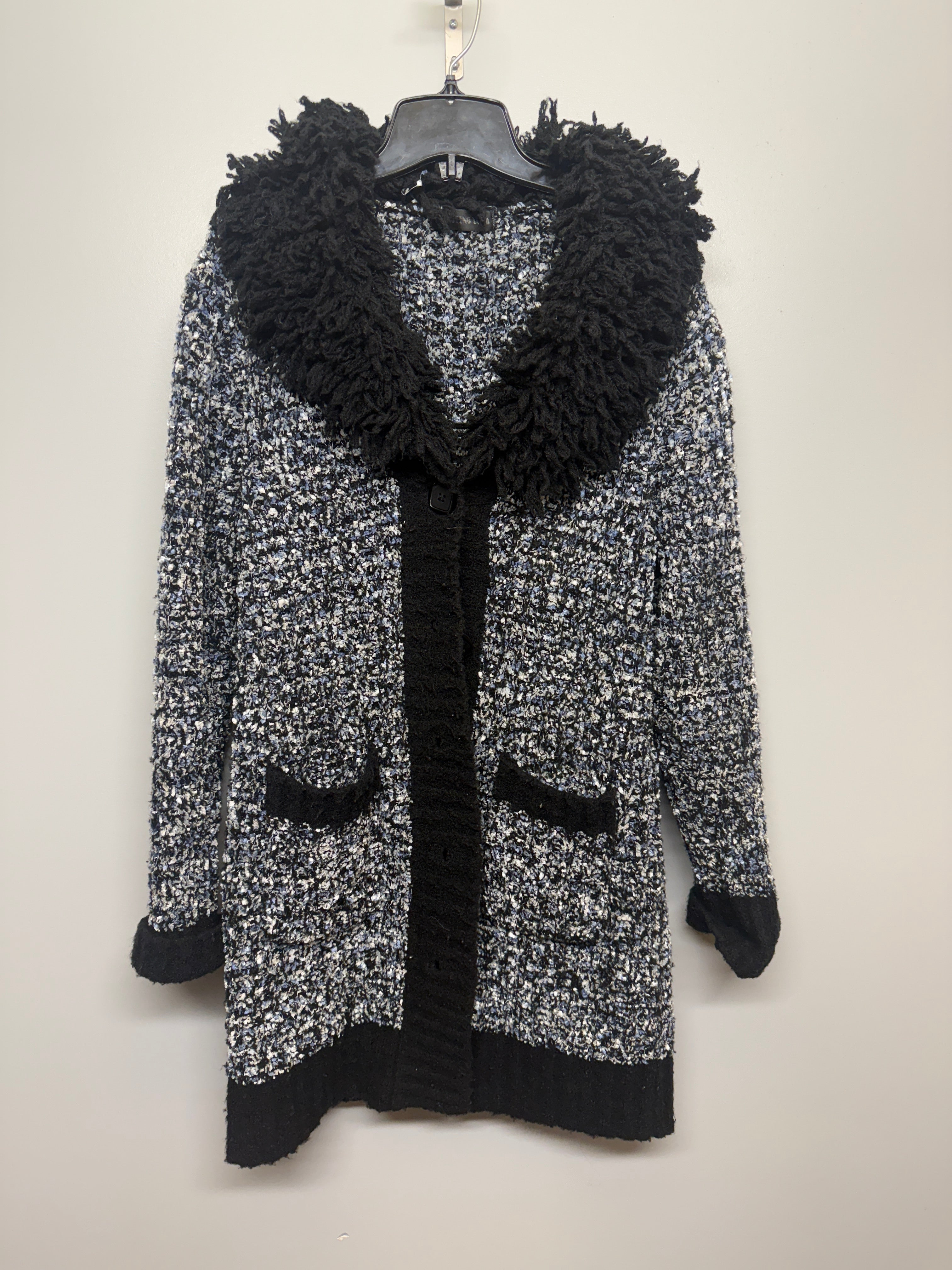 Wool Blend Oversized Crochet Knit Coat