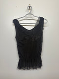 Black Tank with Attached Lace Overshirt