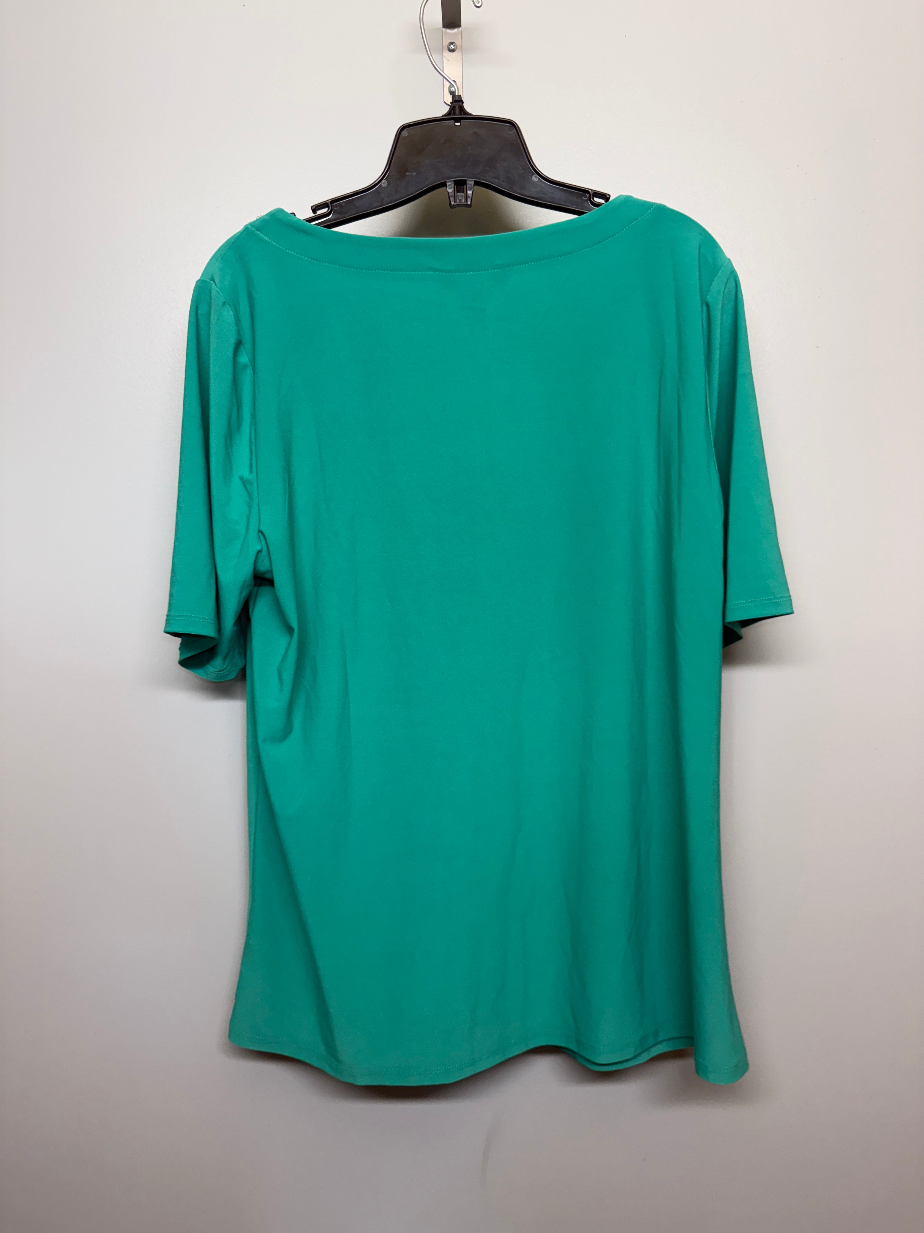 Nina Leonard Green Rhinestone Shirt