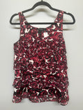 Red Rose Tiered Sleeveless Shirt