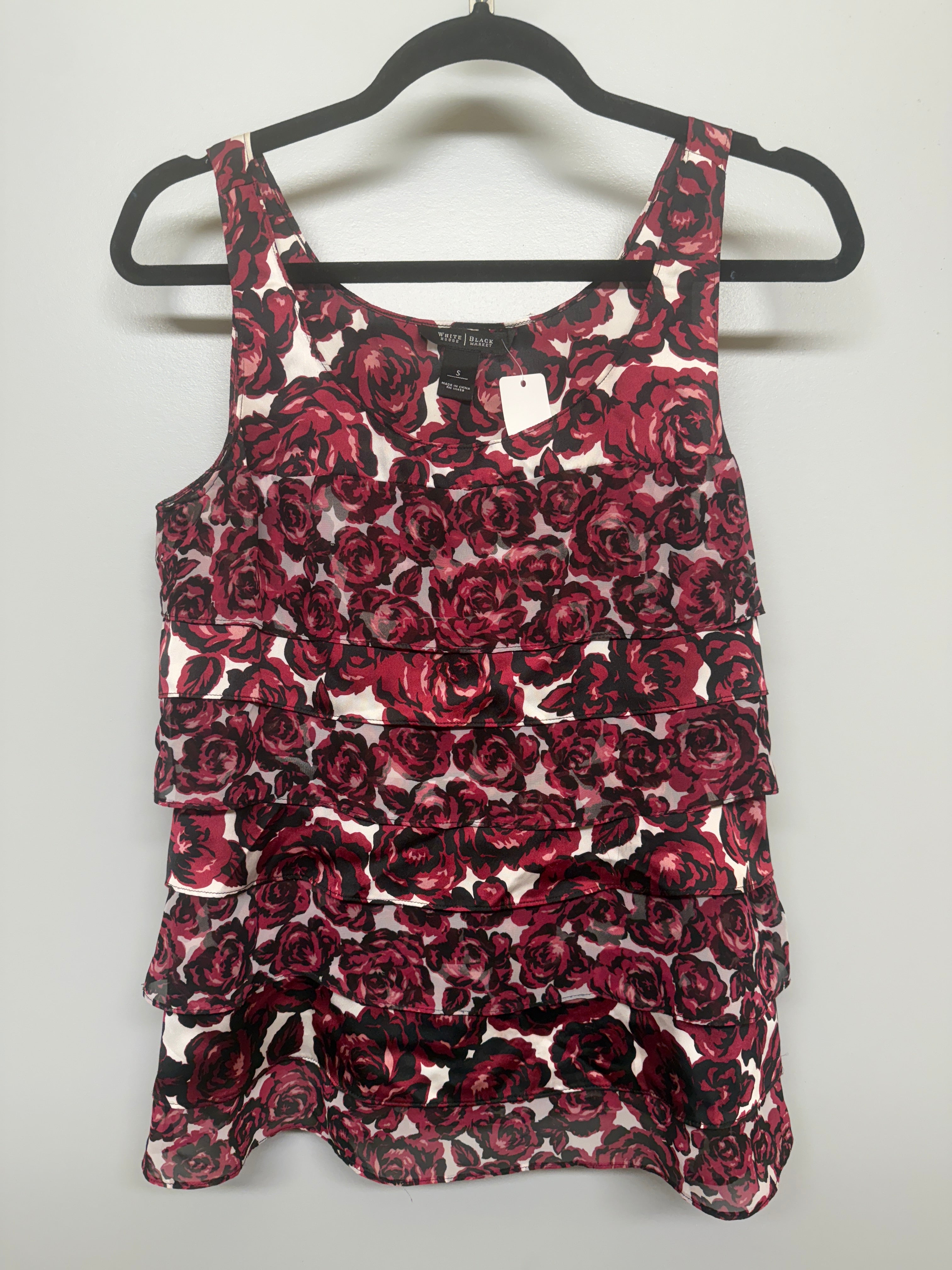 Red Rose Tiered Sleeveless Shirt