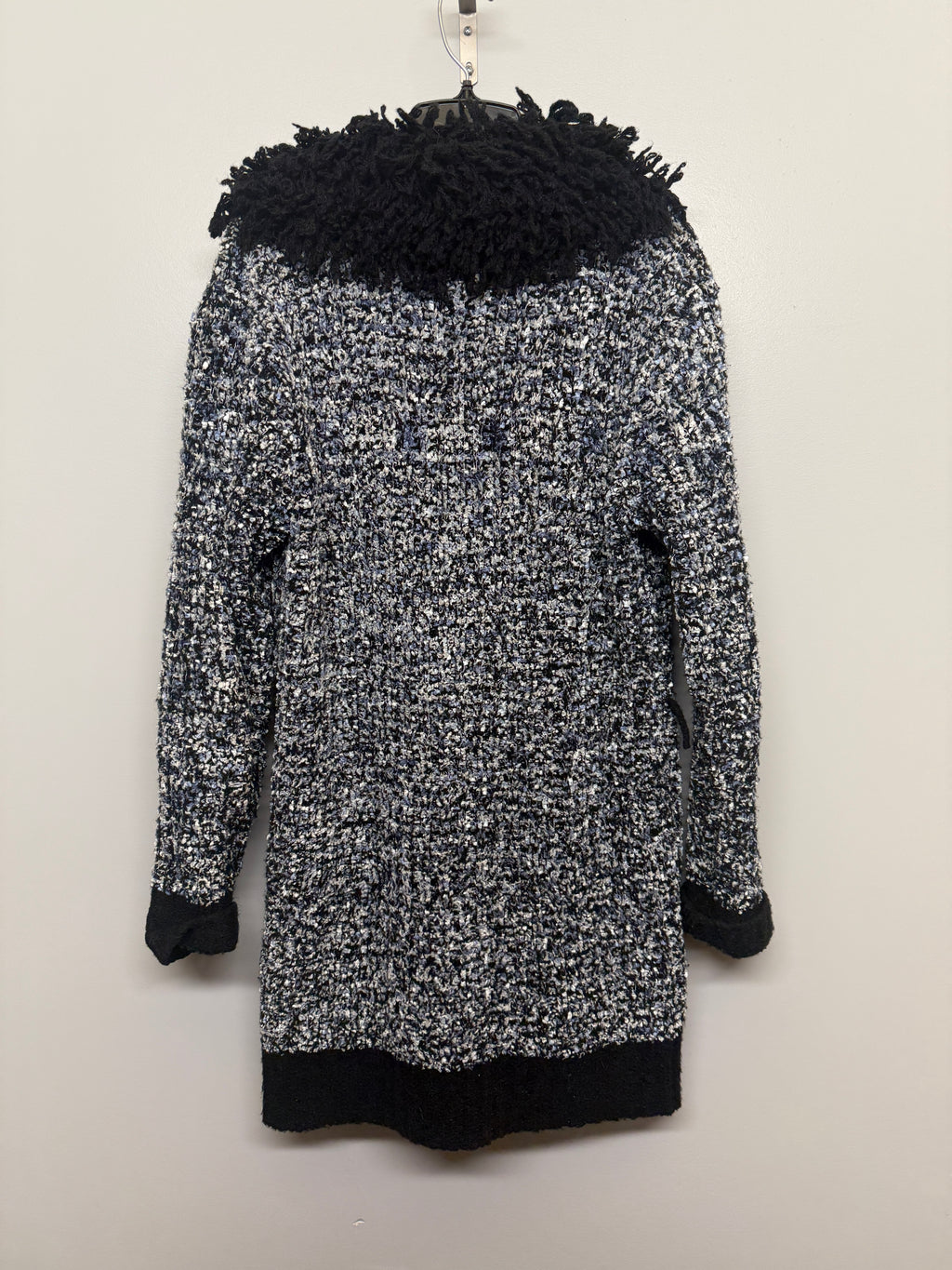 Wool Blend Oversized Crochet Knit Coat