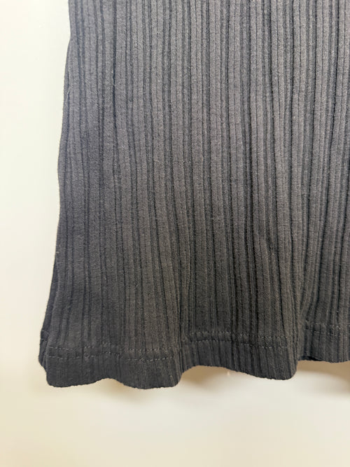 725 Sleeveless Ribbed Eyelet Black Shirt SIZE 4X