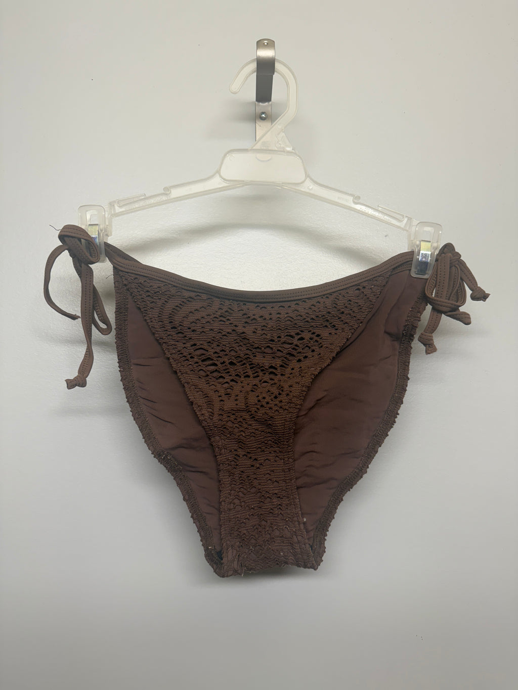 Brown Knit Style La Vie En Rose Side Tie Swim Bottoms SIZE M