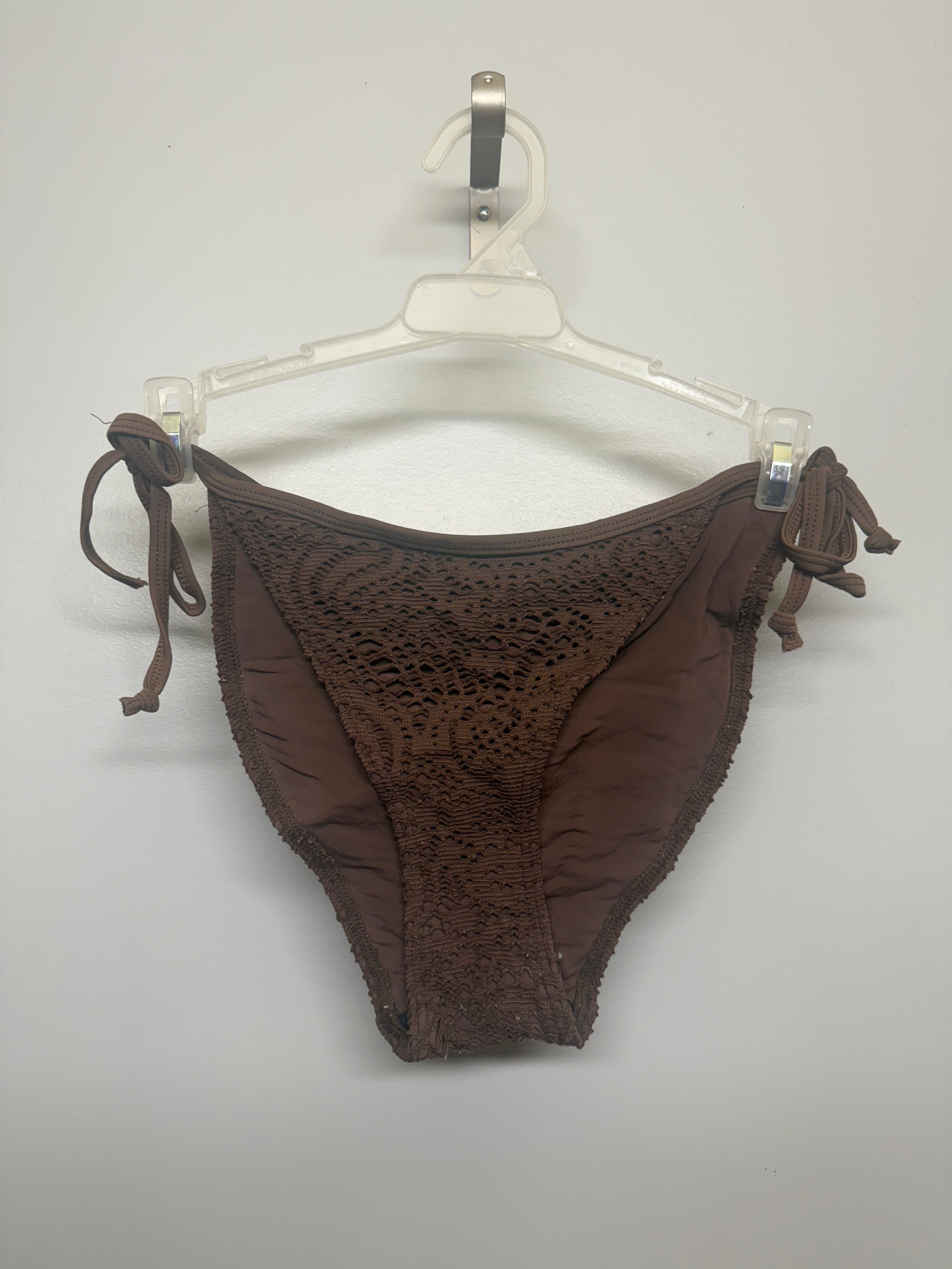 Brown Knit Style La Vie En Rose Side Tie Swim Bottoms SIZE M