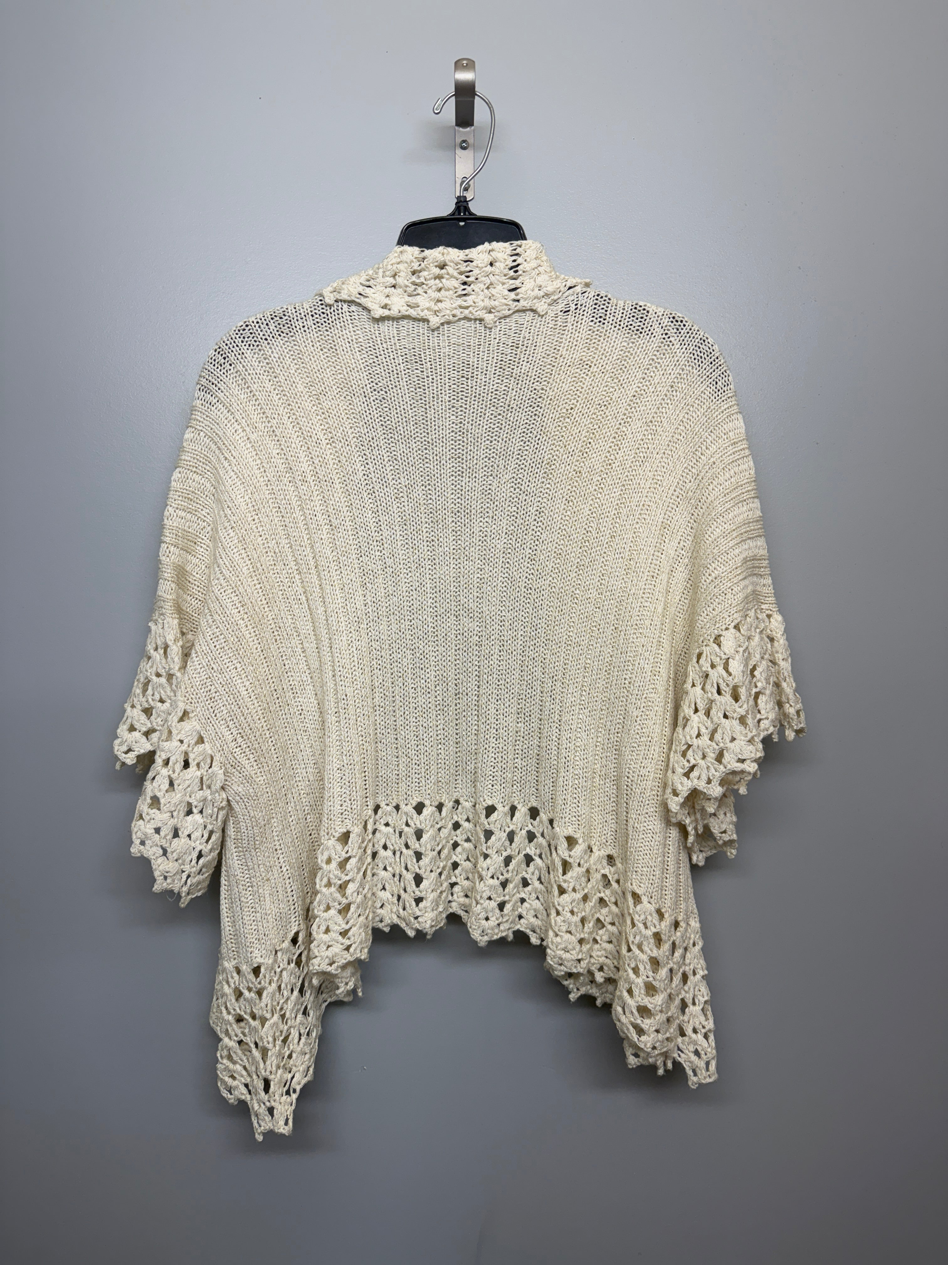 Nygard Collection Crochet Open Shawl Cardigan