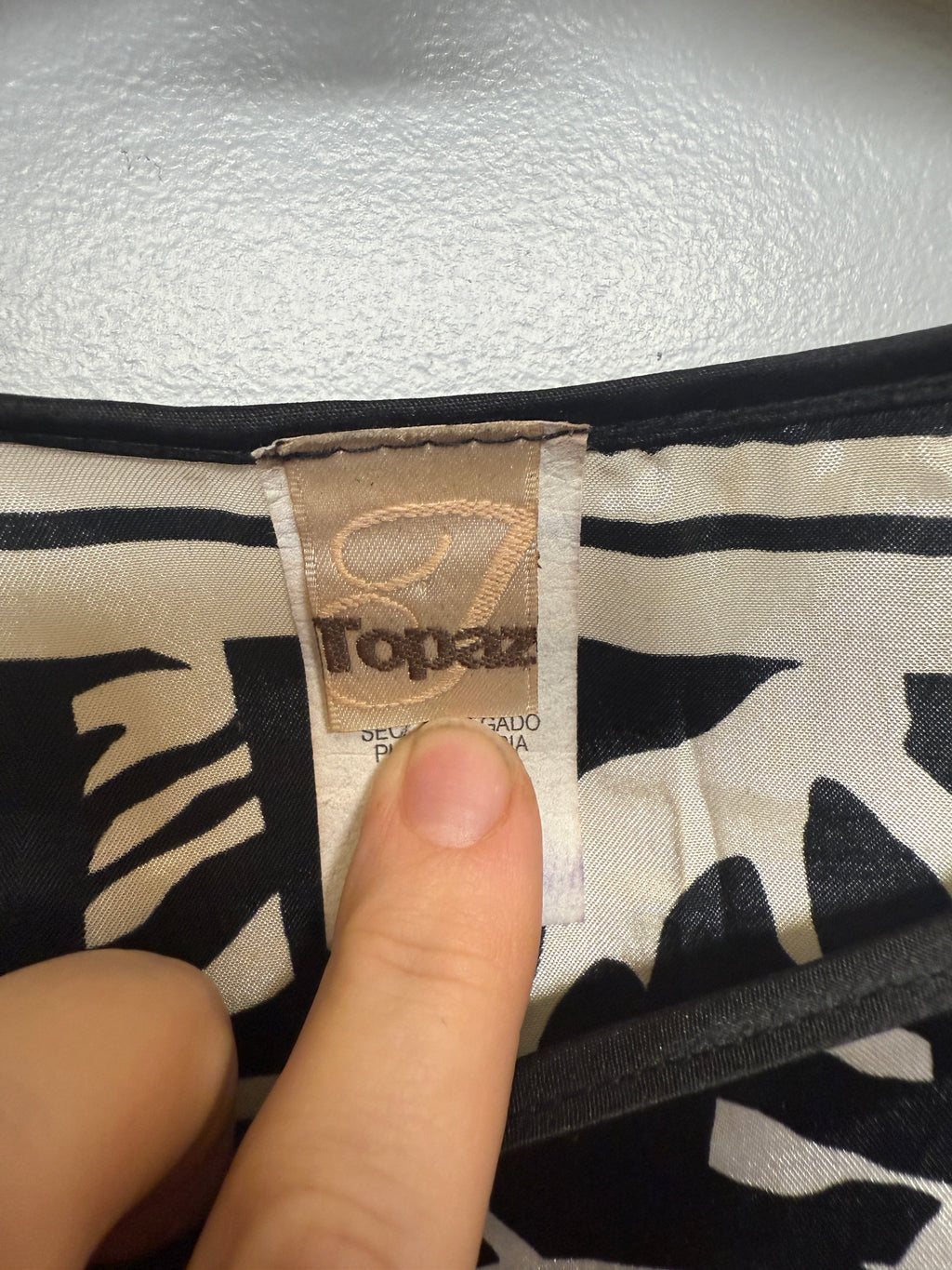 Vintage Topaz Patterned Silky Poncho Style Shirt