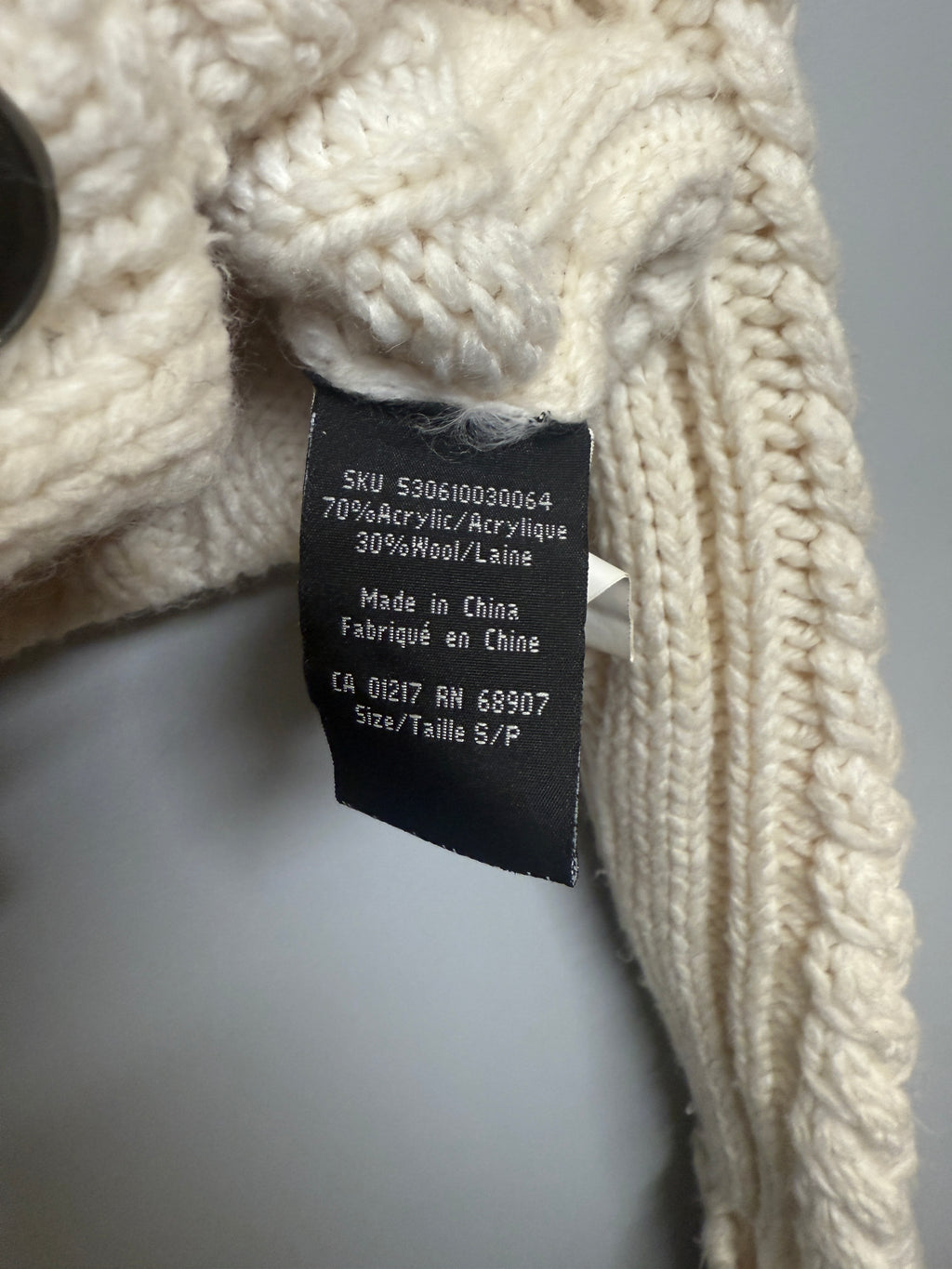 Le Chateau Wool Knit Fur Lined Cropped Cardigan