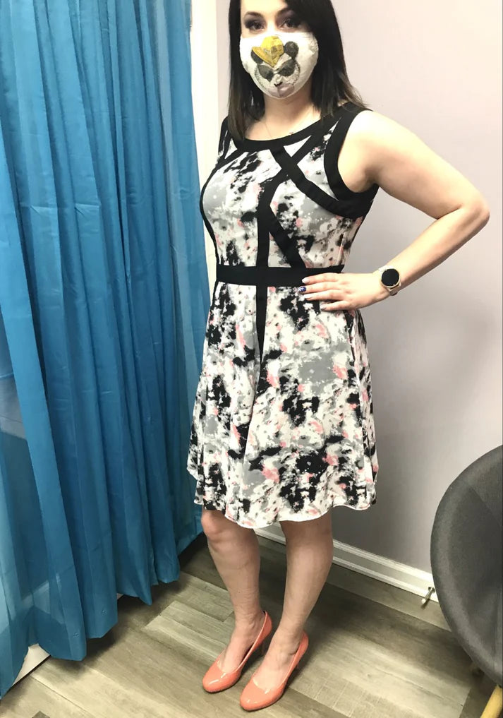 Muted Midi Patterned Dress