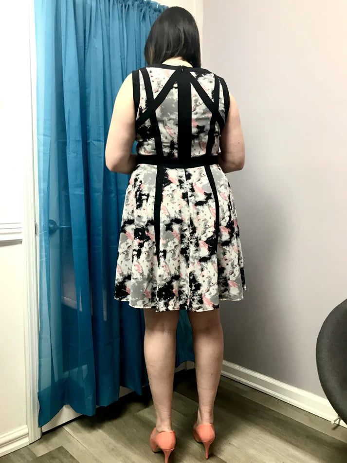 Muted Midi Patterned Dress